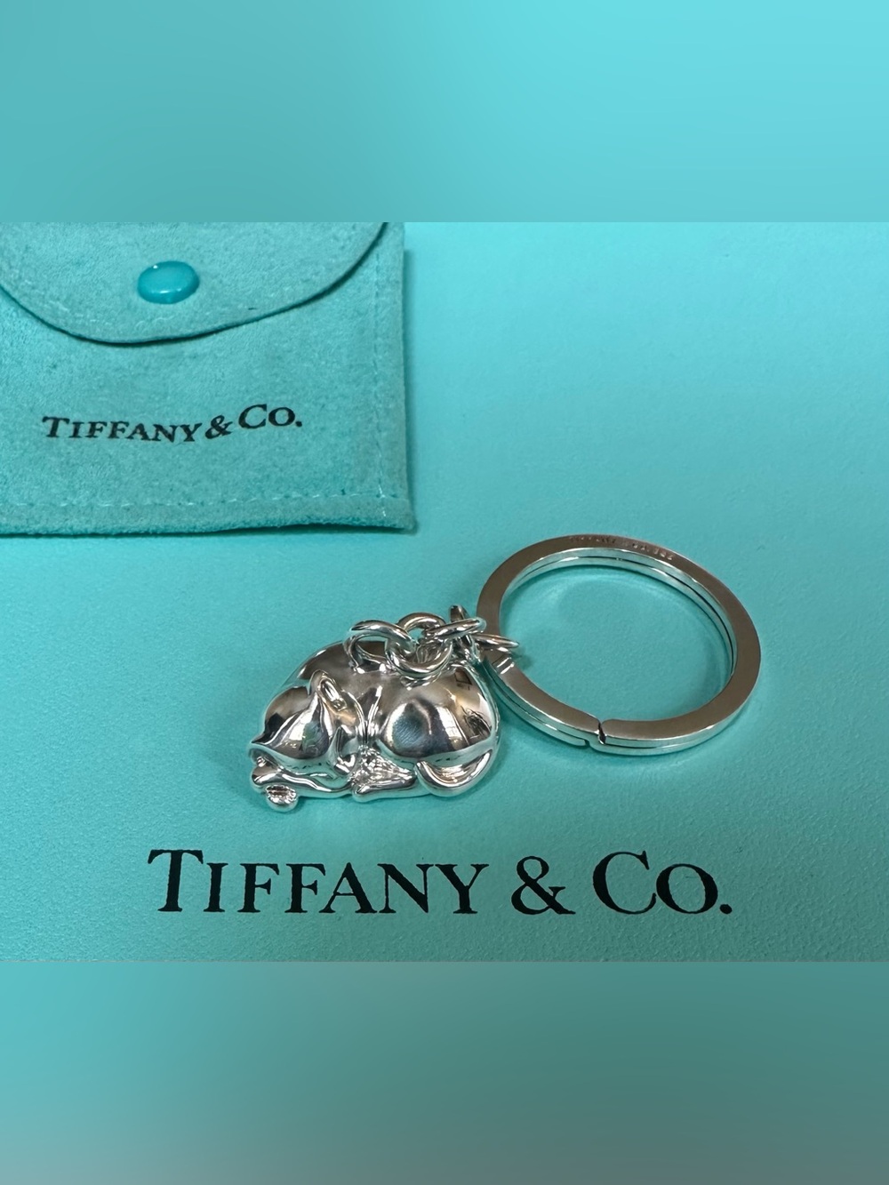 Tiffany & Co. Rare Sleeping Cat Key Ring 925 - Picture 5 of 7